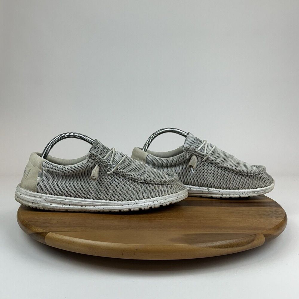 Mens Hey Dude Wally Sox‎ Stone White Mesh Casual Comfort Loafers Shoes Size 9 D